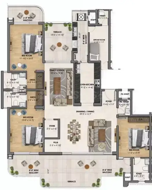 3 Bhk(3350sqft)