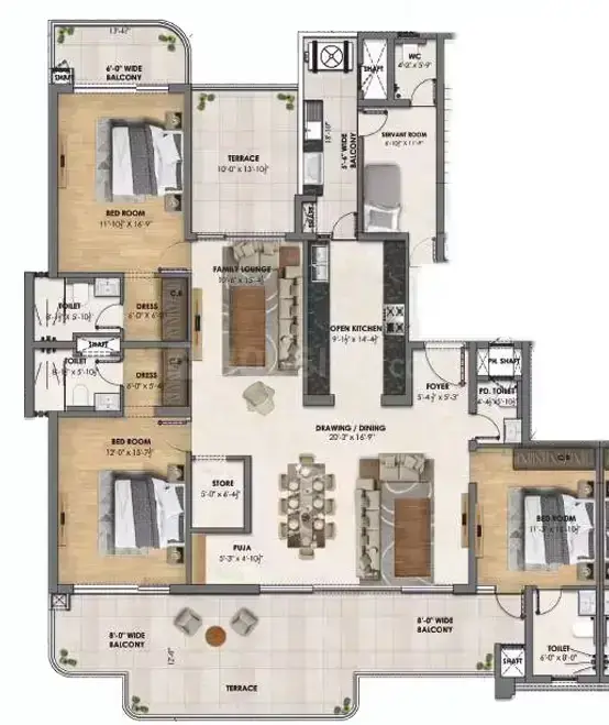 3bhk(3284sqft)